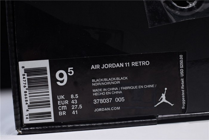 Air Jordan 11 “Cap and Gown” black 378037-005